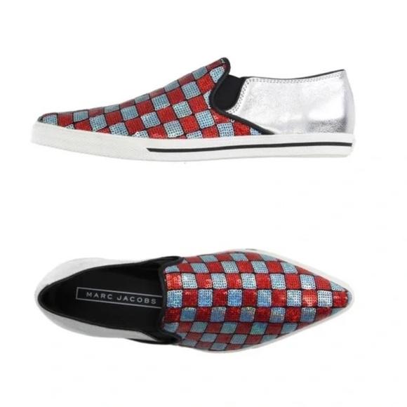 MARC JACOBS sequin pointed toe slip on sneakers - Picture 1 of 7